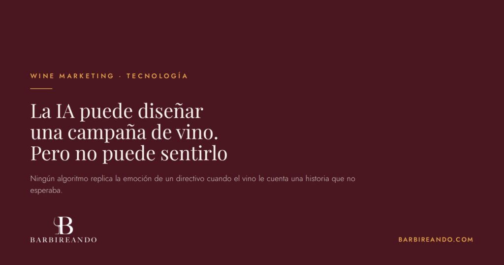 La IA puede diseñar una campaña de vino, pero no puede sentirlo | Barbireando